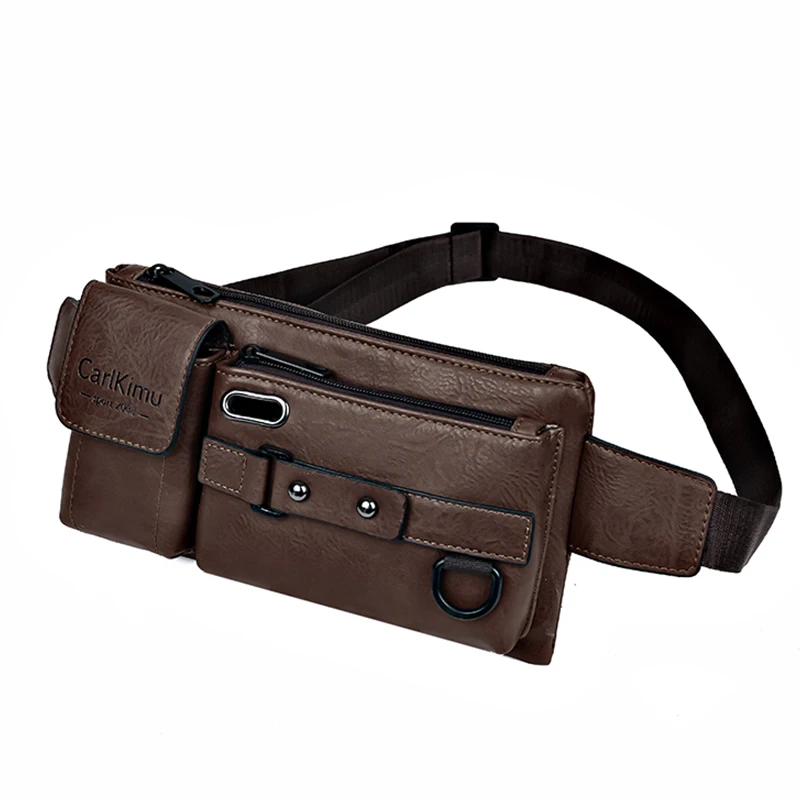 Herren-Hüfttasche aus PU-Material, sehr cool gestaltet, geeignet für Geschäftsreisen, Einzelschultertasche – Detail 7