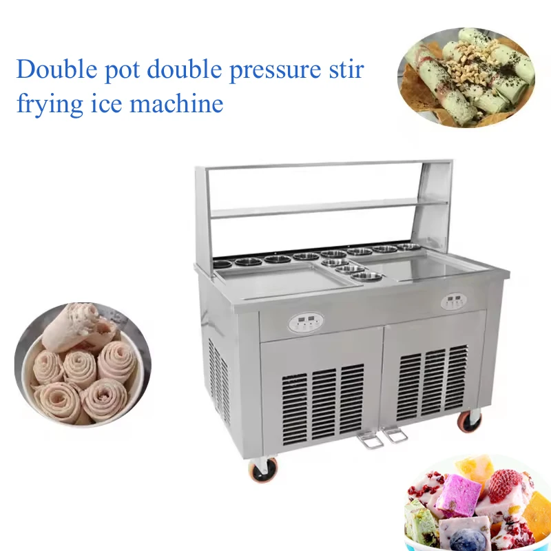 Square Electric Stir Fry Ice Cream Rolled Maker/Fried Ice Cream Roll Machine/Frozen Yogurt Ice Pan Rolled