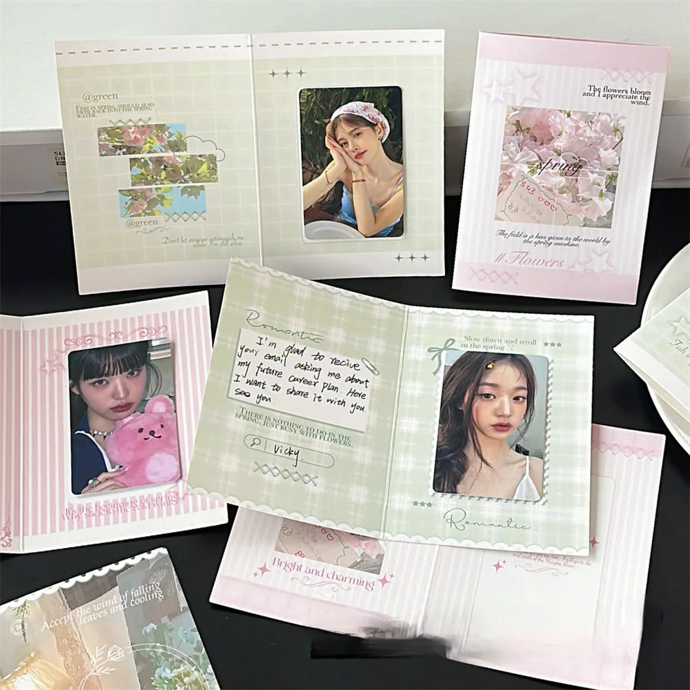 20/100 Pcs Spring/Summer Limited Half Fold Card Issue Romantic Packaging Decoration Atmosphere Folded Greeting Card