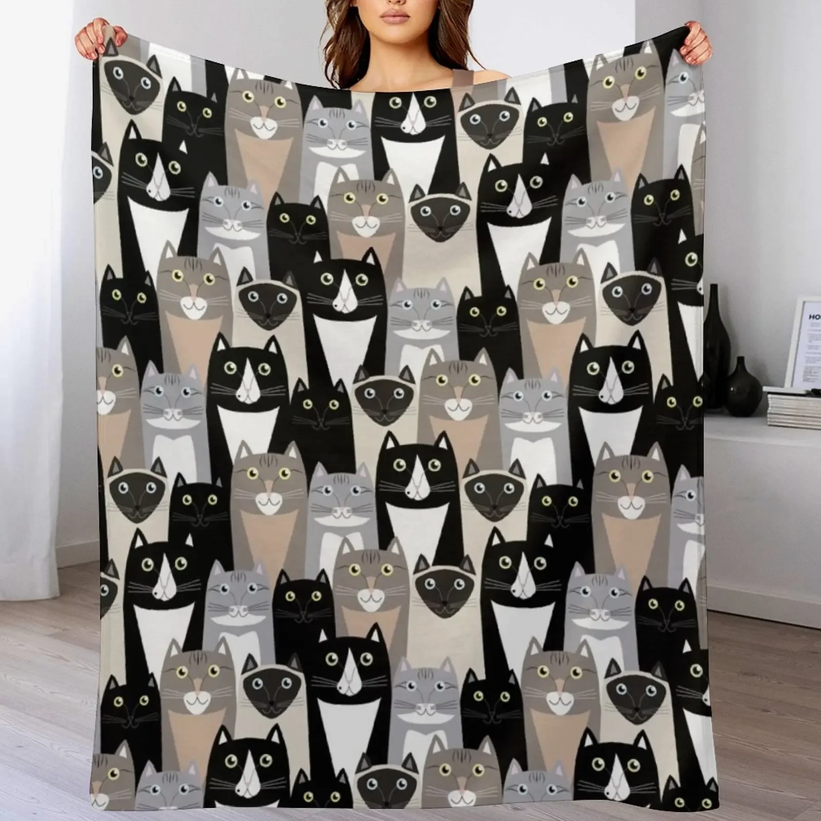 

Cats #1 Throw Blanket Plush Fuzzy Cozy Blanket for Couch Sofa