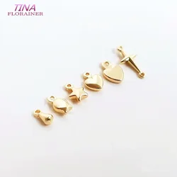 20PCS 14K Gold Color Plated Brass Mini Stars Heart Pendants For Jewelry Making Handmade DIY Earring Charms Findings Components