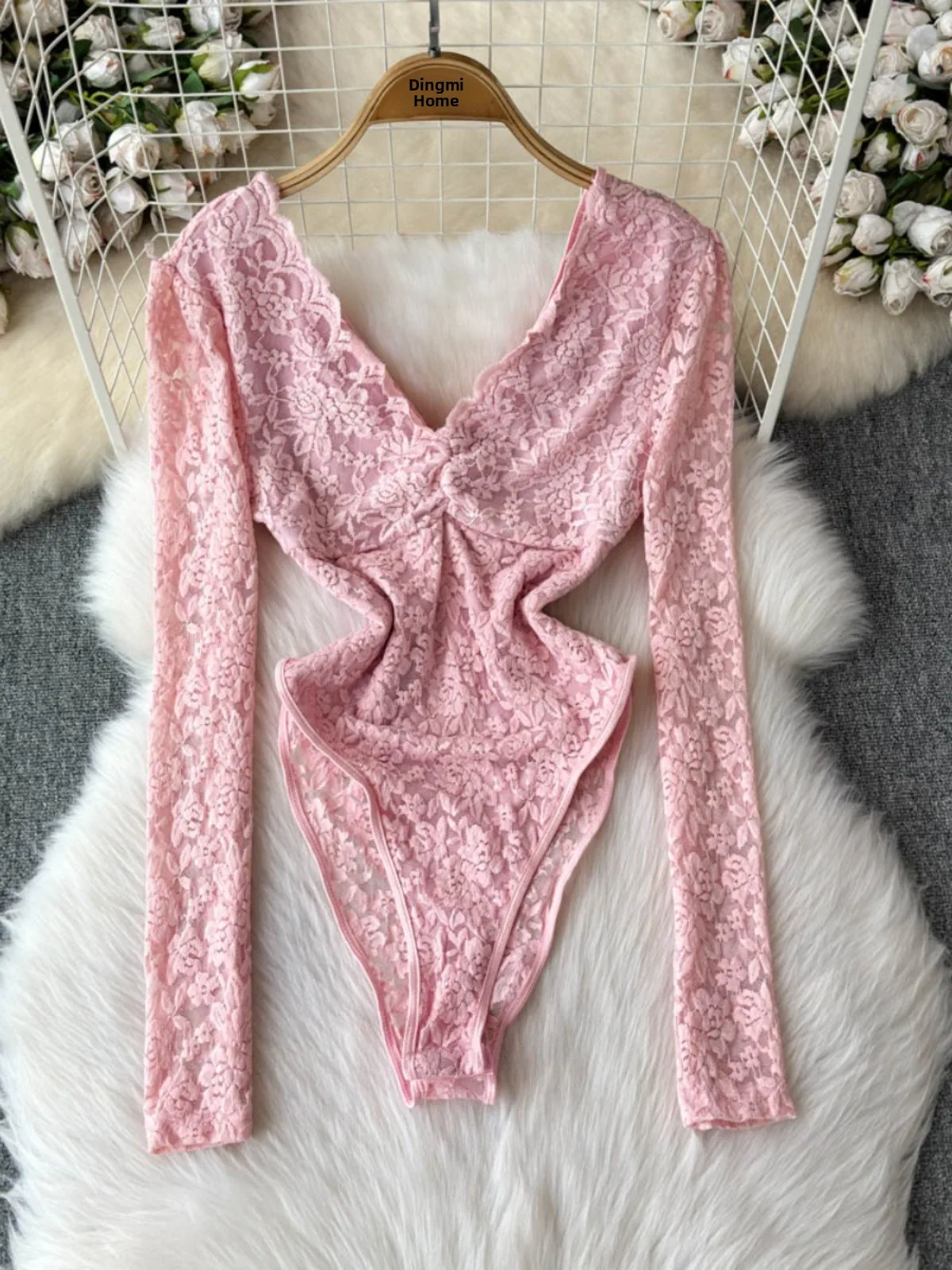 

Женский облегающий боди с кружевной отделкой и шортами с высокой талией, эксклюзивная онлайн-модель для повседневной носки