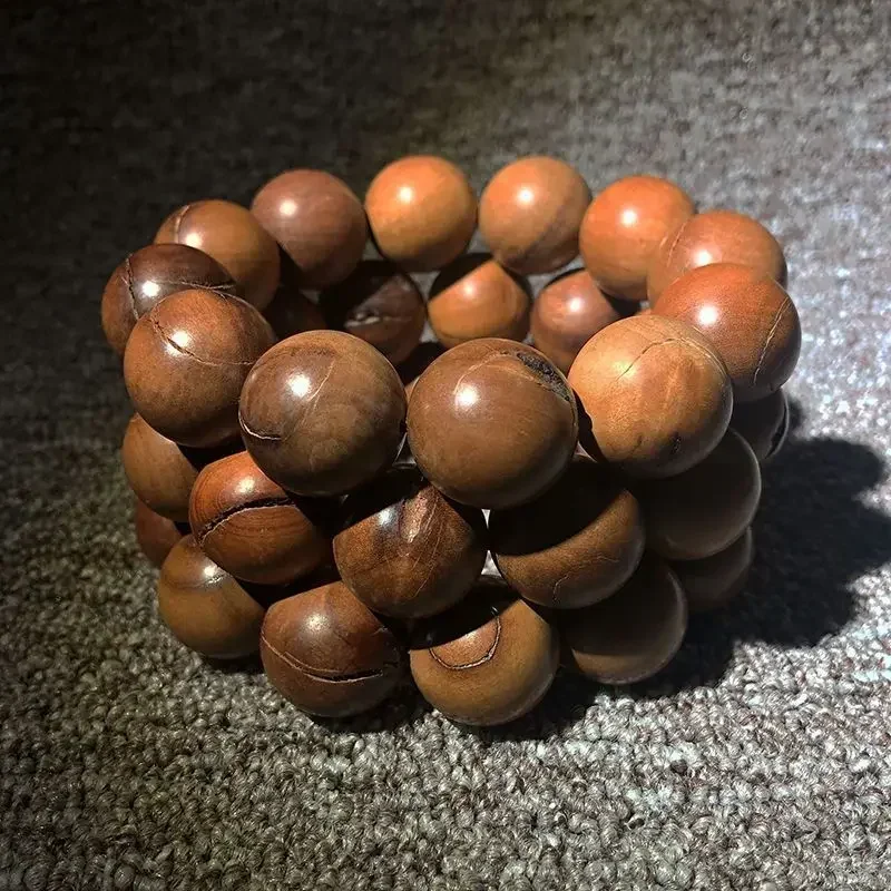 Natural Genuine Thunder Wood Bracelet Buddha Beads Log Body Bracelet Dharma-Vessel Thunder Wood Bracelet