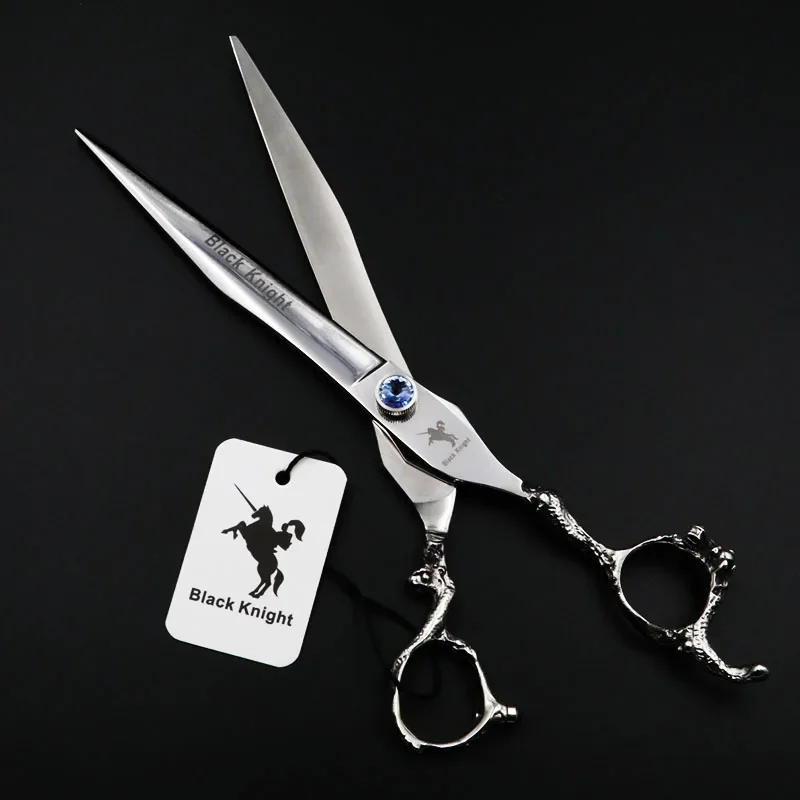 

8 Inch Professional Pet Hair Scissors Barber Dog Grooming Cutting Shears Red and Blue Gems Personality Dragon Head Handle