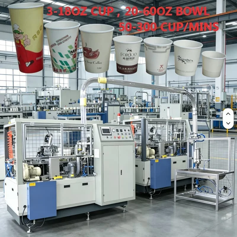 Paper Cup Production Line Integrated Printing Forming Stacking Counting Customized for Disposable Coffee Cup Plant