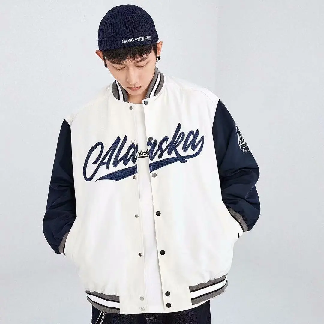 Varsity Baseball Jacket Men Loose Unisex Jackets Trend College Wear Bomber Jacket Baseball Uniform Trendy Men Women Streetwear