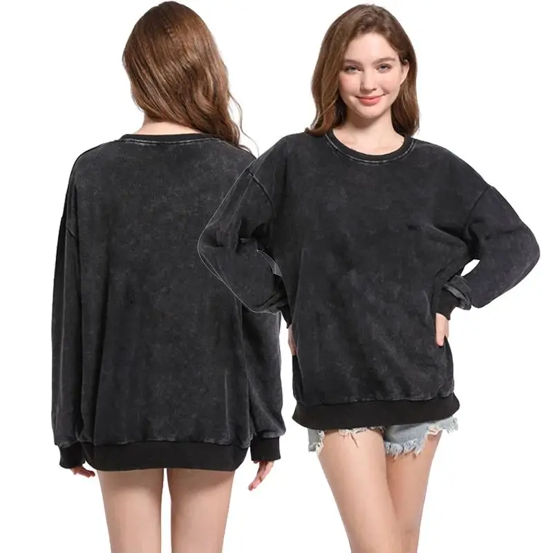 

Women's Distred Oversize Hoodl Sweatirt Hooded irt Svel Top Autumn Season Faion Casual Wear