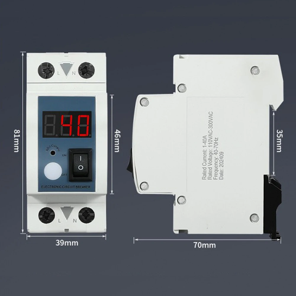 Self-resetting Overcurrent Protector 40A Adjustable Current Control Device Current Limiting Protector with Boat-shaped Switch