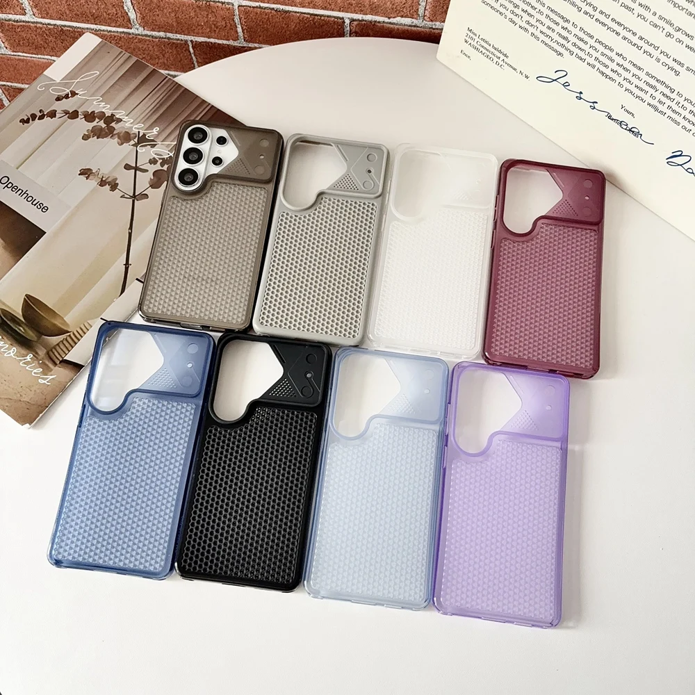 Mech Style Heat Dissipation Skin Phone Case For Samsung Galaxy S26 S25 S24 Ultra Soft TPU Cover