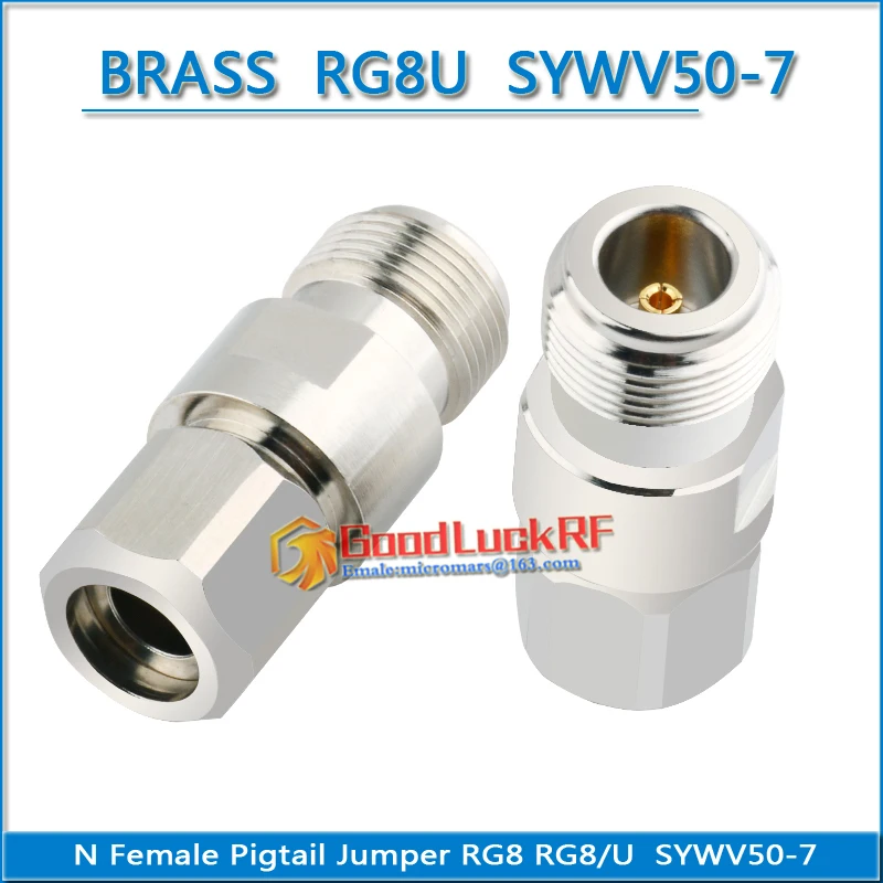 High-quality L16 N Female Crimp for LMR400 RG8 RG213 RG214 RG165 SYV-50-7 7D-FB Plug RF Connector Coaxial Straight Nickel plated