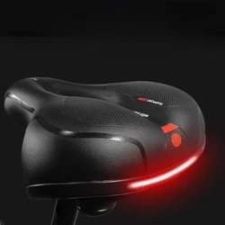 Breathable Bike Saddle Big Butt Cushion Leather Surface Seat Mountain Bicycle Shock Absorbing Hollow Cushion Bicycle new