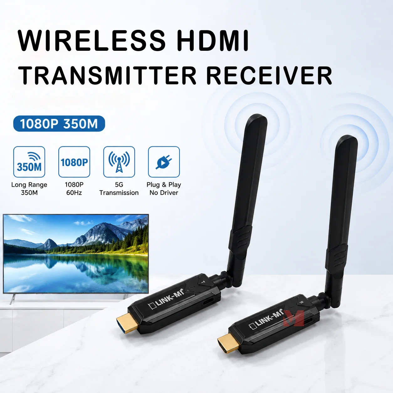 Wireless HDMI Transmitter Receiver 1080P 350M HDMI Extender 5G Wireless Video Sender HDCP1.2 Extender
