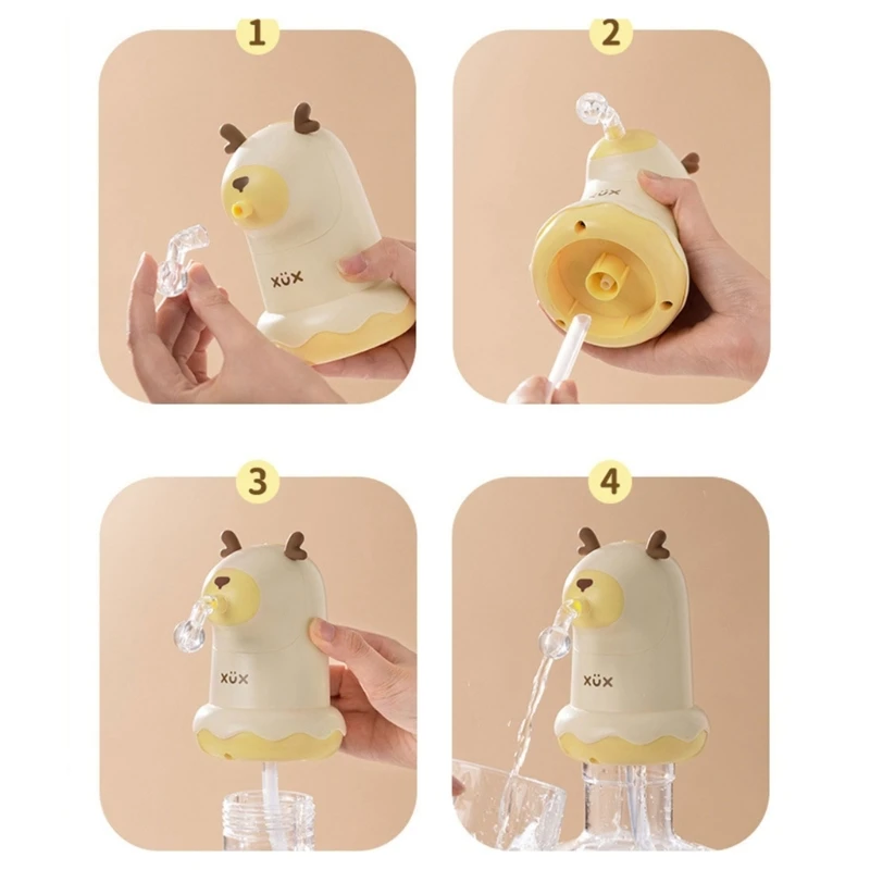 Dispensador de agua eléctrico portátil con carga USB, interruptores automáticos para botellas de agua potable, varios calibres