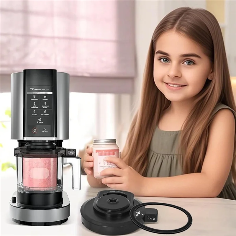 Anel de vedação ABXH incluído tampa de tigela externa para substituição de fabricante de sorvete da série Ninja NC299AMZ/NC300/NC301/CN305A