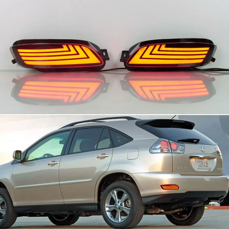 Car Accessory LED Rear Bumper  For Toyota Harrier UX30 2003-2008  Reflector Signal Running Light Brake Indicators Auto Part