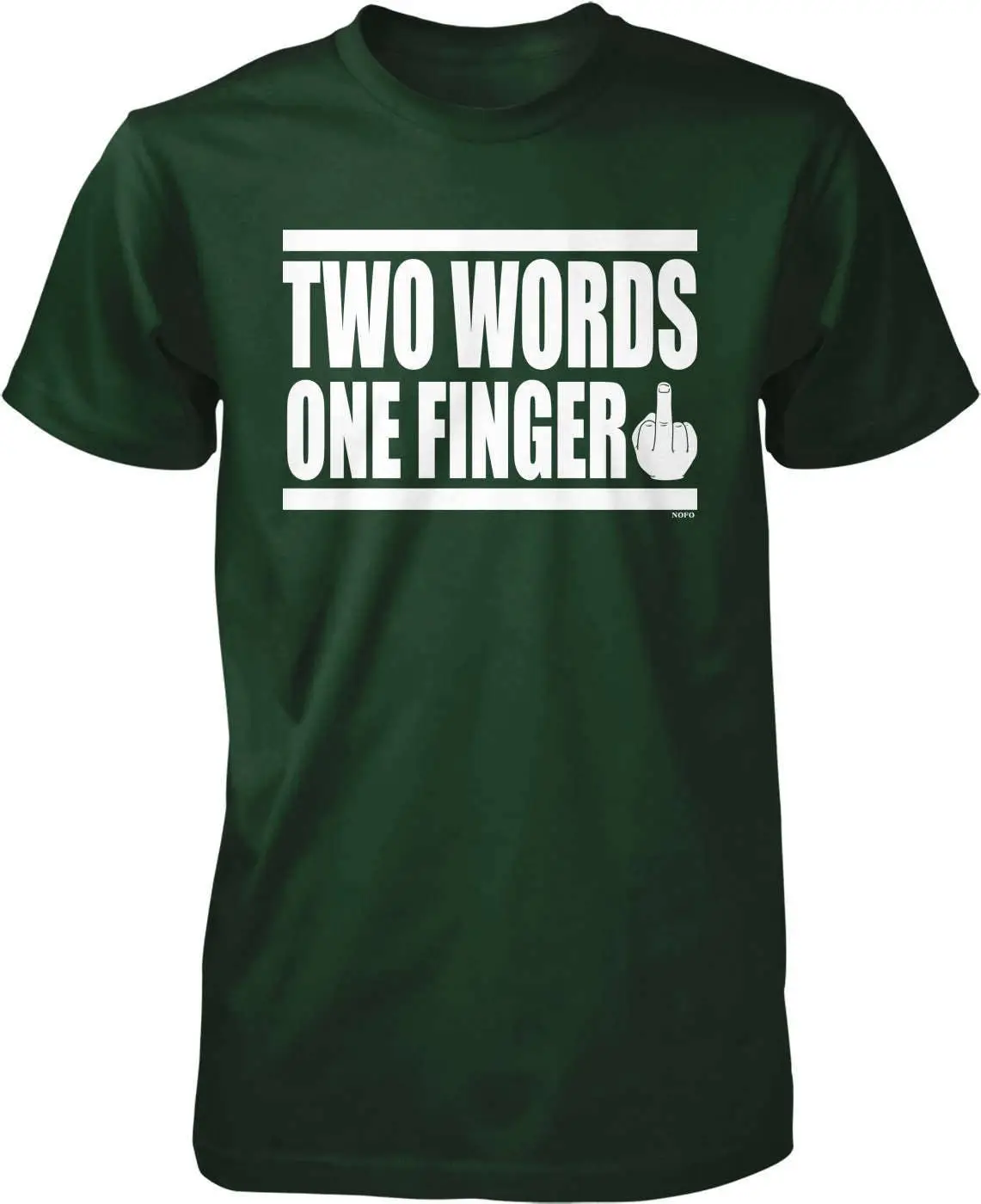 Two Words One Finger Men's T shirt HOOD 00978