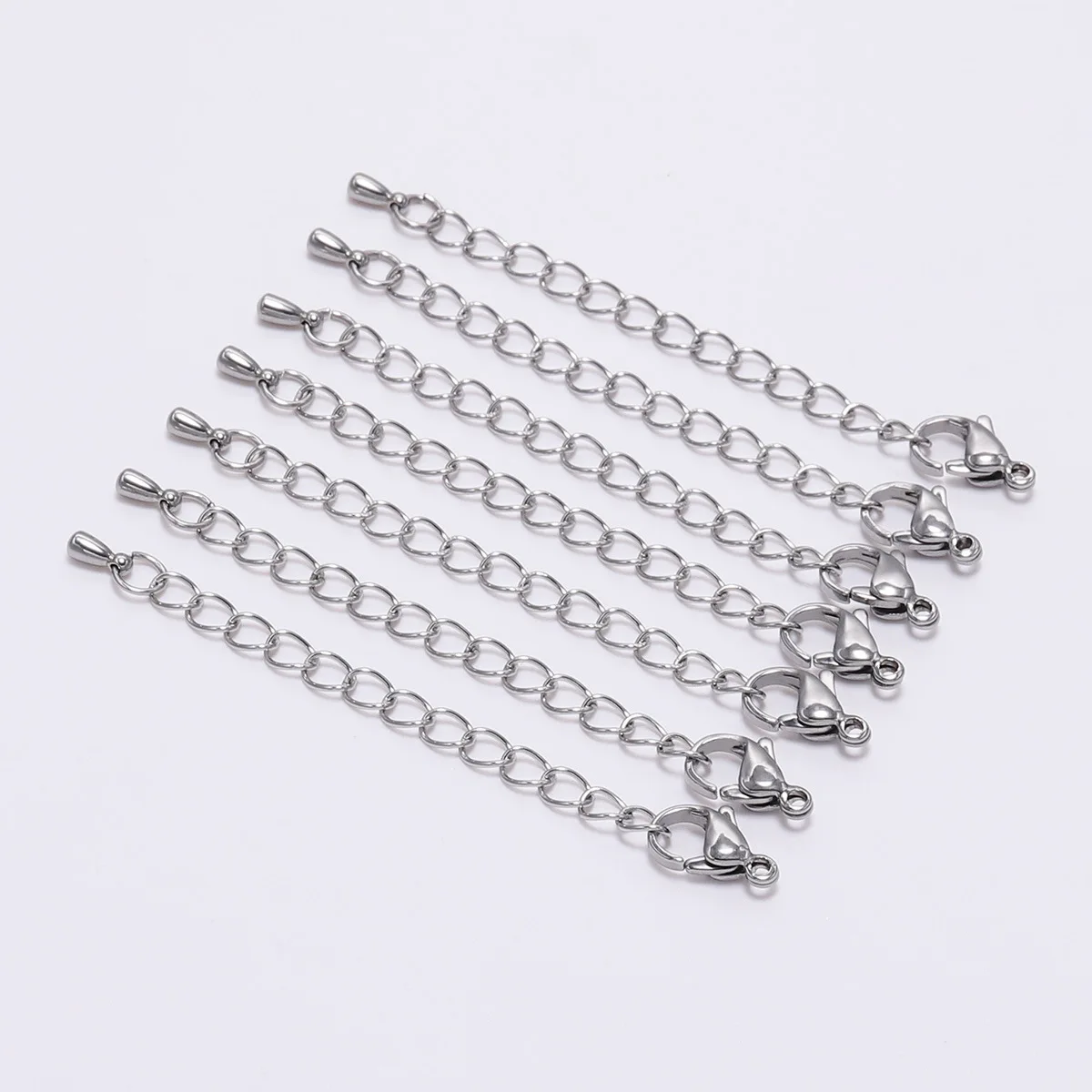 10Pcs Tail Chain Adjustment Chain Extension Chain Water Droplet Lobster Buckle DIY Jewelry Accessories Extension Chain Wholesale