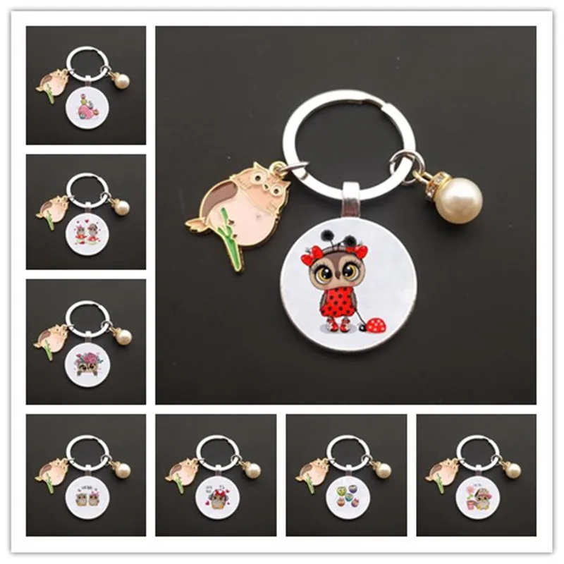 DIY Cute Keychain Owl Keyring Night Owl Keychain Animal Gift Ladies Men Handbag Accessories Car Keys Handmade Jewelry