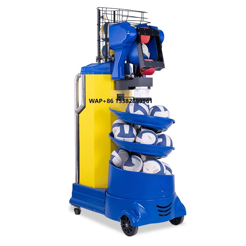 SIBOASI V2201A Automatic Volleyball Launcher Yellow & Blue Adjustable Height Multi-Training Time-Saving