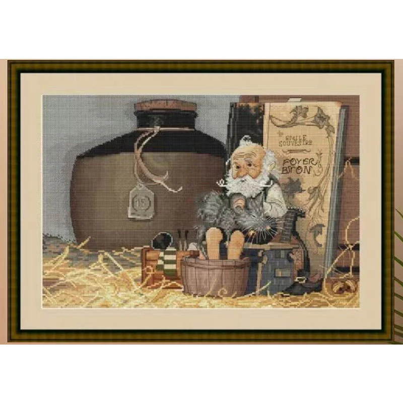 595-Kreuzstich-Set, Sets für Stickerei, Kreuzstich, Kreuzstich, komplettes Kit, Stich-Kreuzstich-Set, Nadel, Kunst und Handwerk, DIY