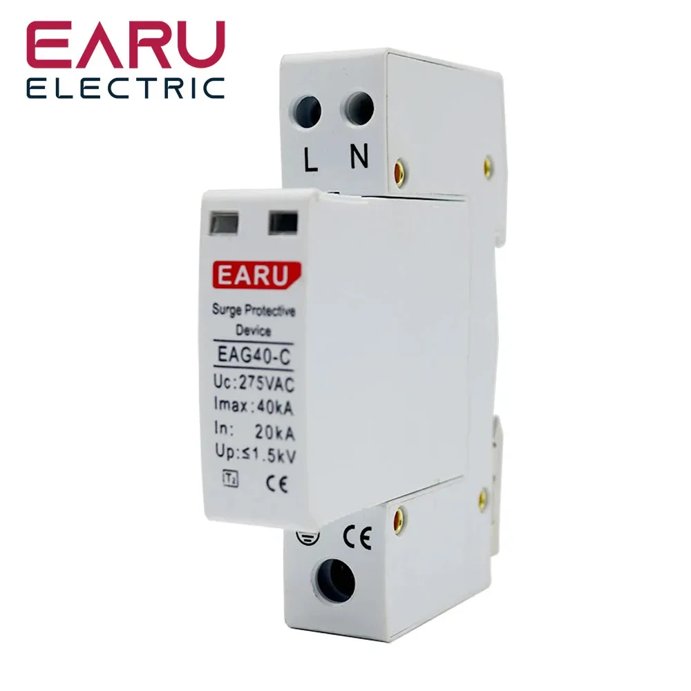 1P+N AC SPD 4P 20KA~40KA 275V House Surge Protector protection Protective Low-voltage Arrester Device