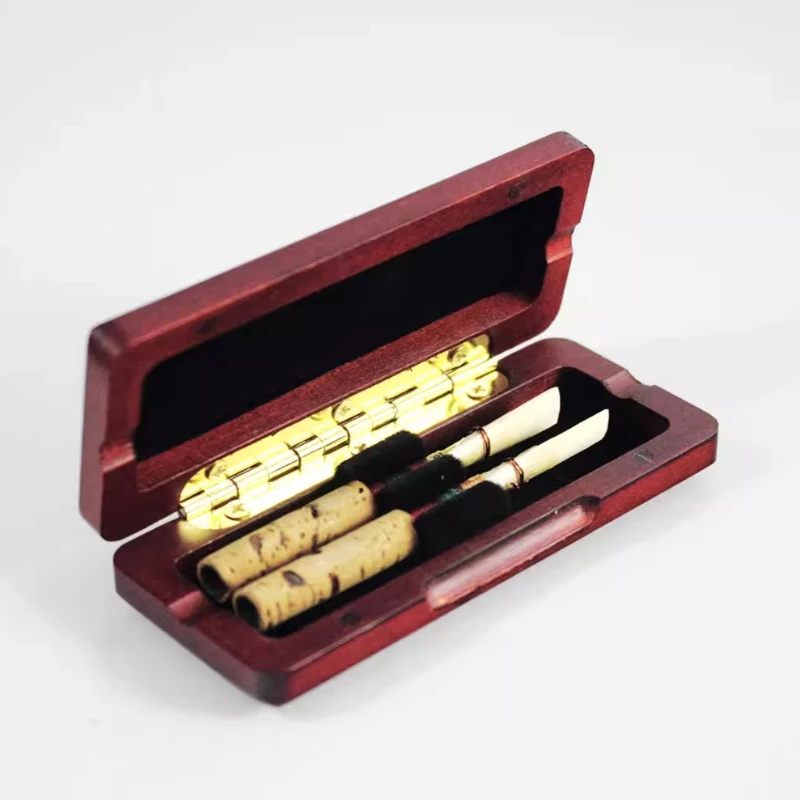 Maple Wooden Oboe Reed Case 2/3/4/6/12PCS Reed Whistle Box Portable Protector Blow Nozzle Boxes Oboe Wind Instrument Accessories