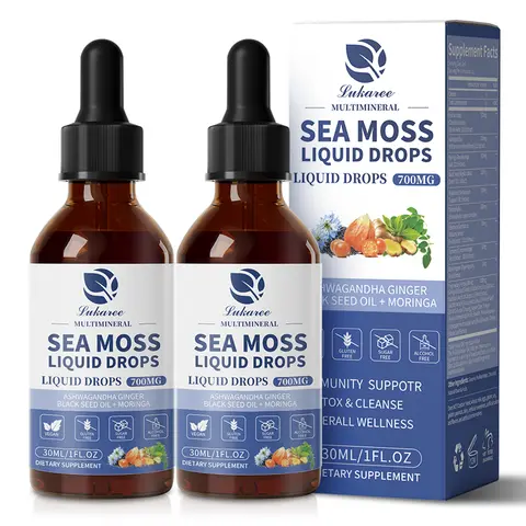 lukaree  Organic Sea Moss Drops Support Immunity and Gut Health Promote Digestive Gut Cleansing and Detox Skin & Joint Health