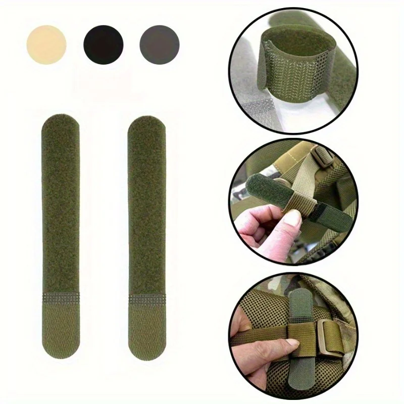 10pcs Nylon Webbing Cable Ties with Hook and Loop Fastener, Reusable Cord Wrap Buckles for Outdoor Gear Management