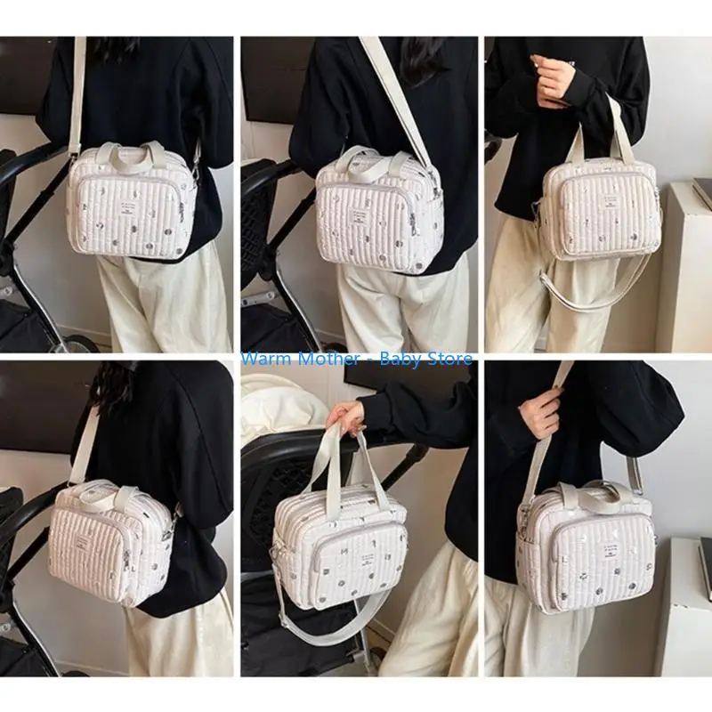 

Fashionable Baby Changing hand Bag with Large Storage Space Nappy Changing Bag Nylon Bag Upgrades for Diapers & Bottles 57QE