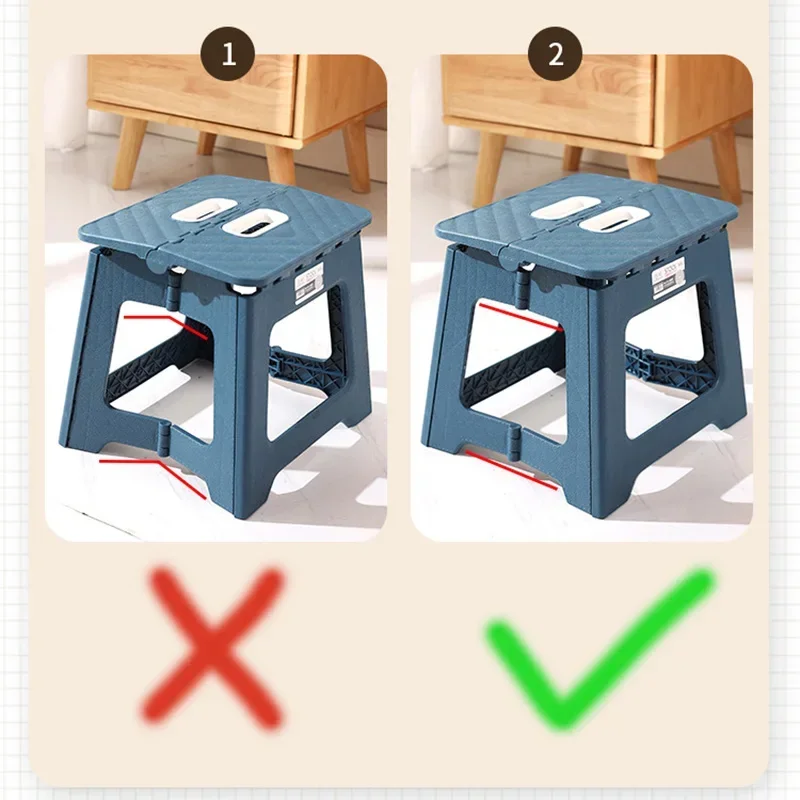 Lightweight Folding Step Stool Multi Purpose Handheld Thickened Footstool Non-Slip Plastic Small Benches Kitchen