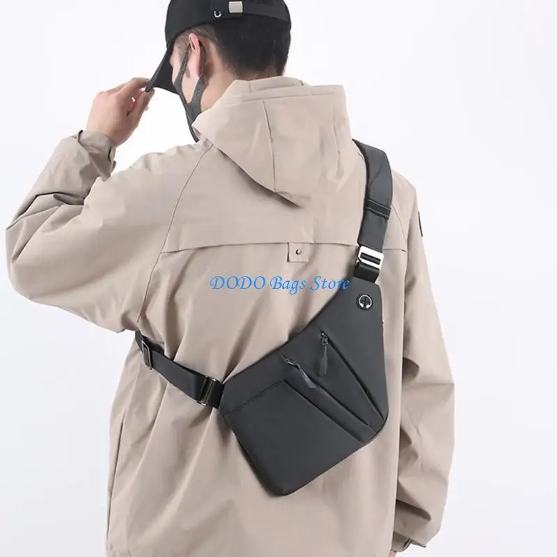 E8FB heren borsttas met geavanceerde beveiligingsontwerpen en comfortabele riemschouder crossbody portemonnee voor dagelijks