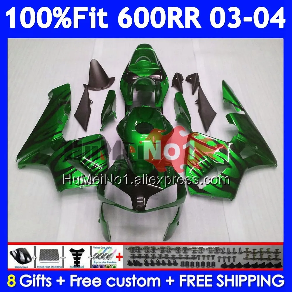 Injection For HONDA CBR600RR CBR 600RR 600F5 Green flame 600CC 40No.118 CBR600F5 CBR 600 CC CBR600 RR F5 2003 2004 03 04 Fairing