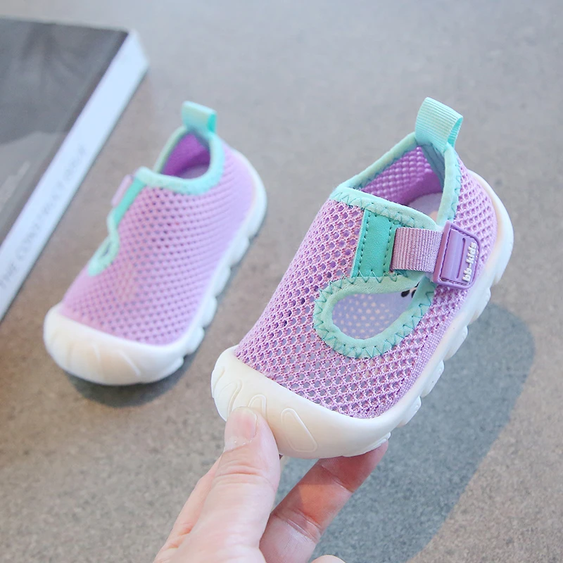 Toddler Girls Mesh Breathable Summer Sandals Non-Skid Baby Shoes 0-3Y Unisex Kids lightweight First Shoes-Suit for Fat feet