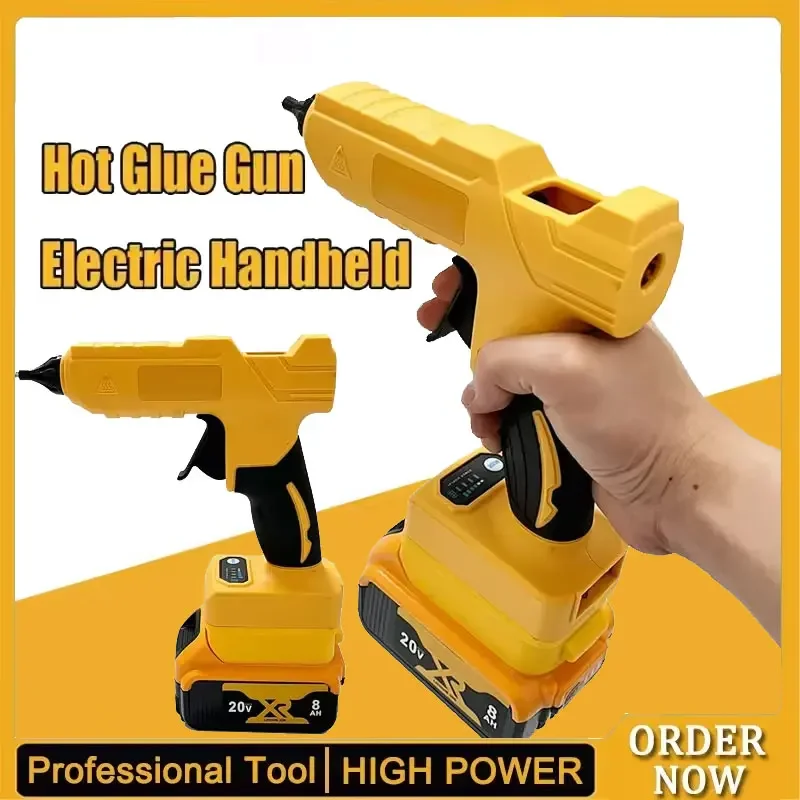 

Беспроводной электрический ручной пистолет для ремонта горячего клея, инструмент «сделай сам», термоплавкий сварочный пистолет, противоожоговая насадка, подходит для батареи Dewalt 20 В