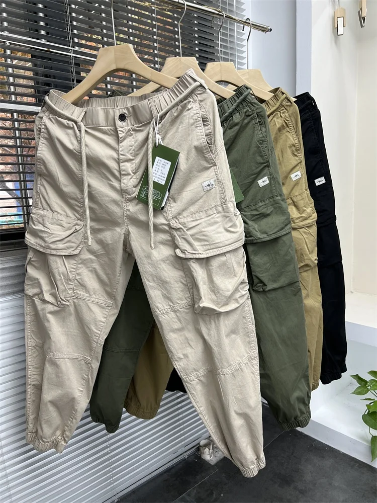 

Мужские летние брюки свободного кроя с широкими штанинами, тонкие, с множеством карманов, модные повседневные городские брюки-карго