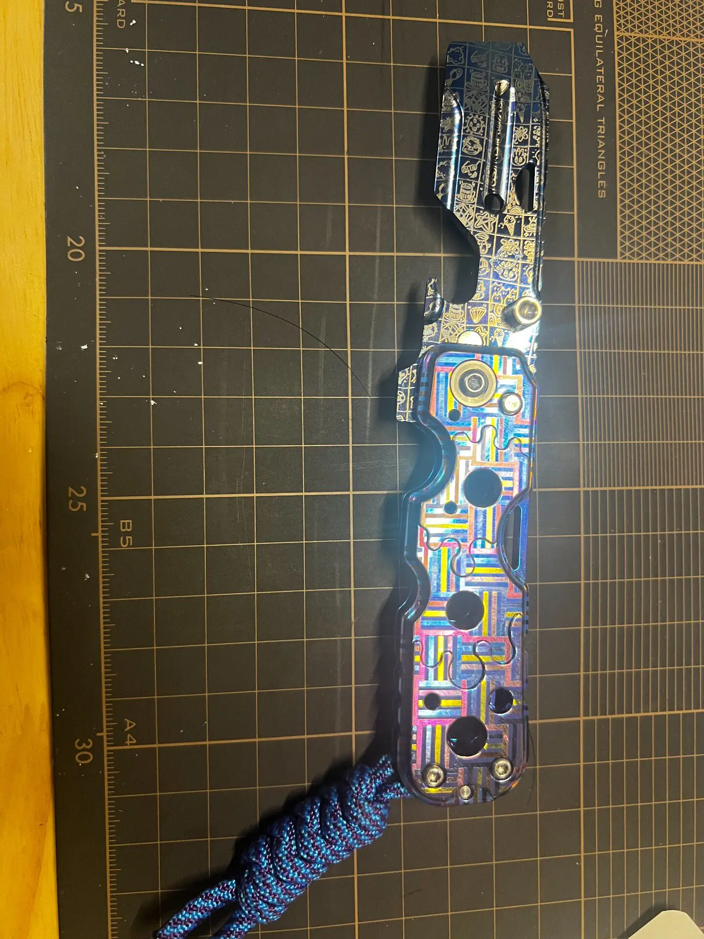 Used EDC Out of 55k Crowbar with Umbrella Rope, Third Party X Home, Woven Titanium, New, No Bumps