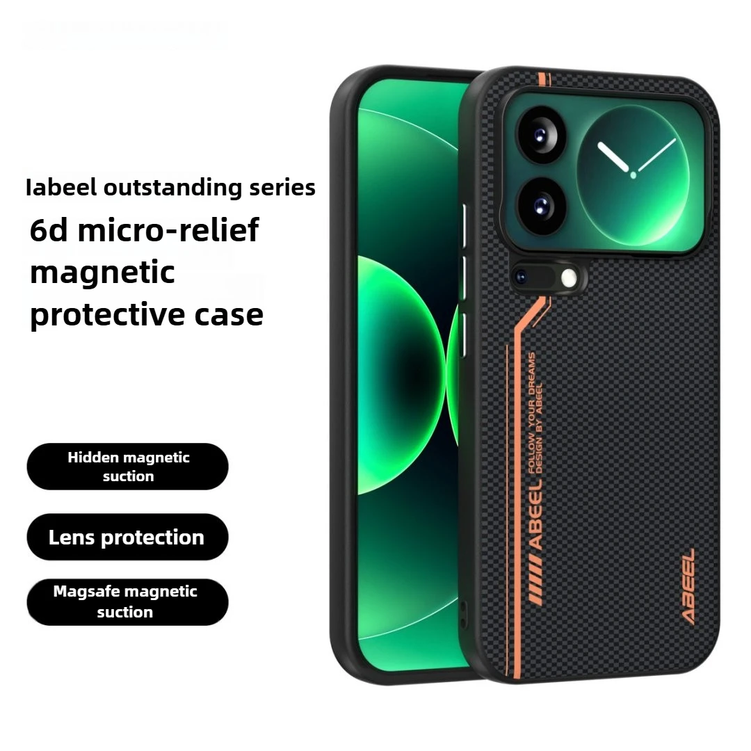 كيفلر Magsafe حافظة هاتف مغناطيسية لهاتف Xiaomi17 Pro Max Xiaomi17 Pro 17 15 SPro Mi15 Ultra حافظة شحن لاسلكية من ألياف الكربون