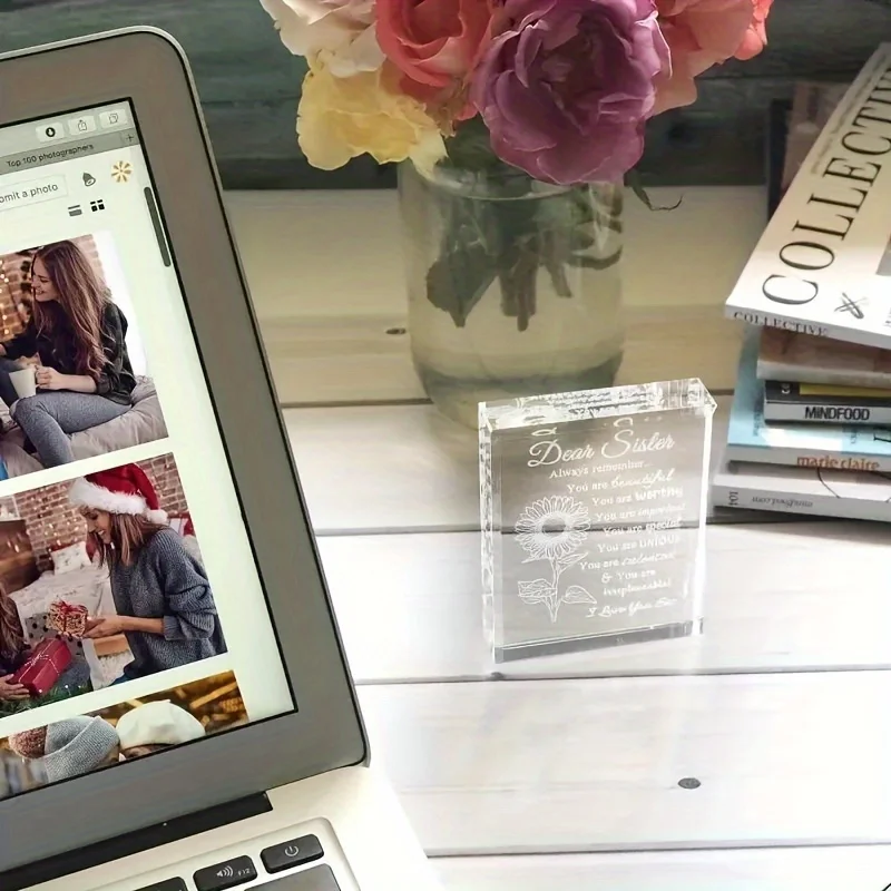 1pc, Sister Birthday Gifts From Sister, Compliment Sister Gifts For Women, Sister Love Crystal Keepsake For Christmas