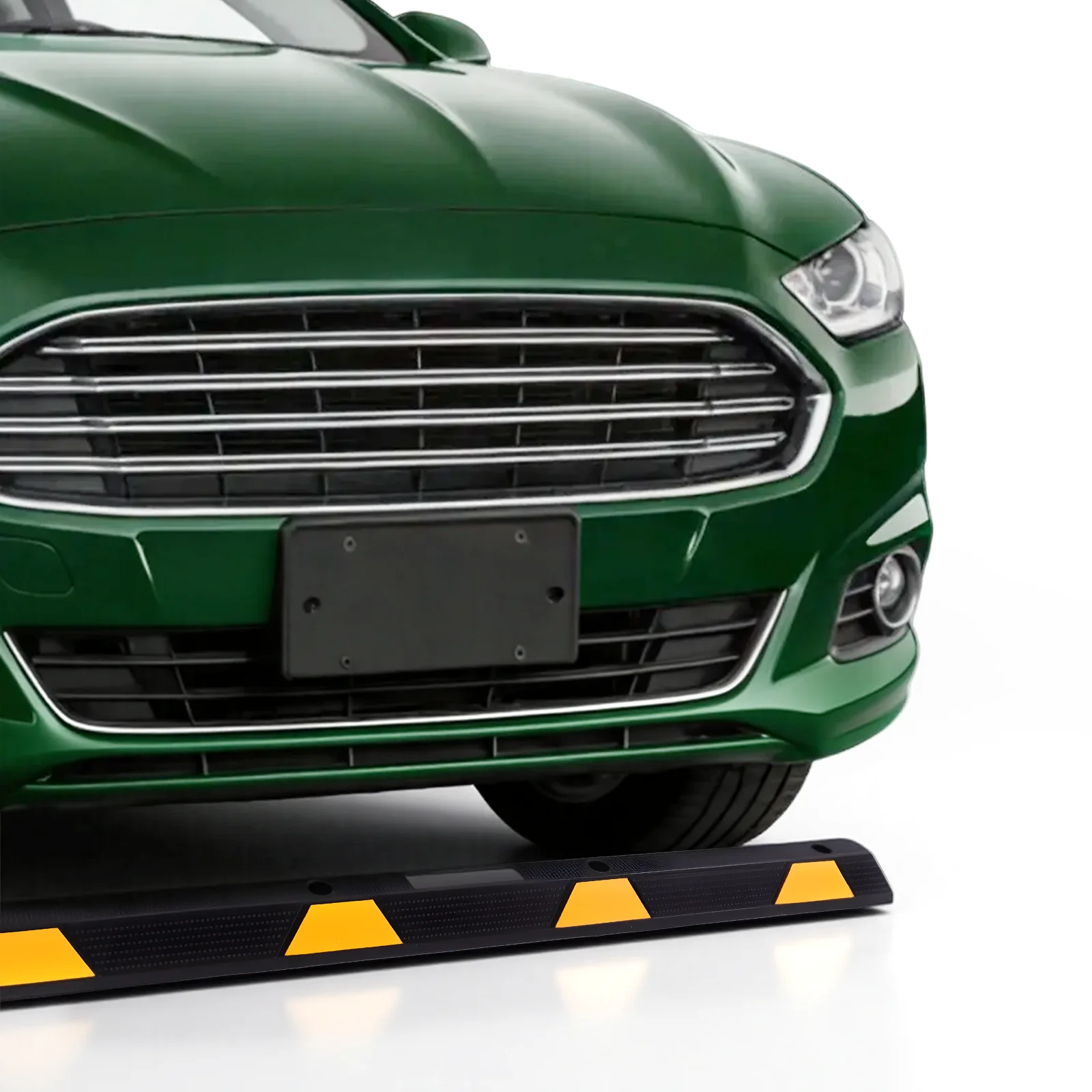 72in Garage Floor Stopper W/ Yellow Reflective Stripes Auto Garage Wheel Stopper with Bolt Installation for Home Wall Driveway