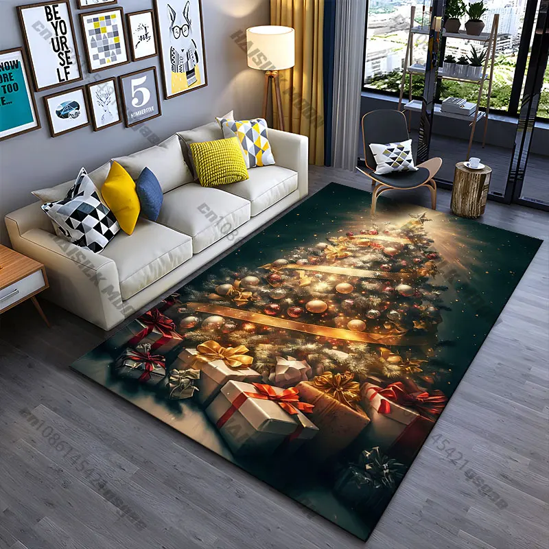 Christmas celebration gifts decorations tree carpet Yoga living room room decor children's crawling mat doormat area rug
