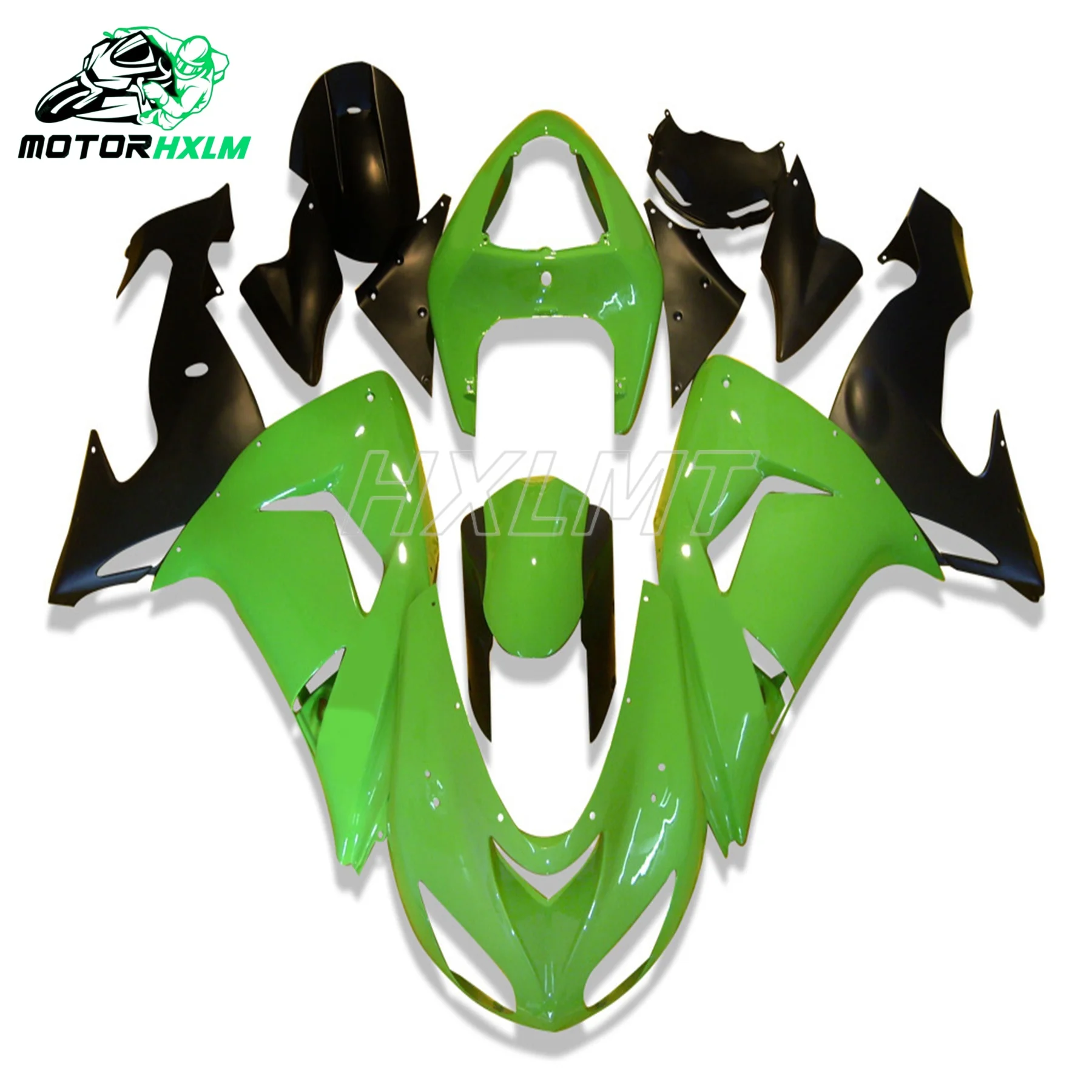 

Motorcycle Fairings Kit for Kawasaki Ninja ZX10R 2006 2007 and 06 07 ABS Plastic Green Black Bodywork fairing