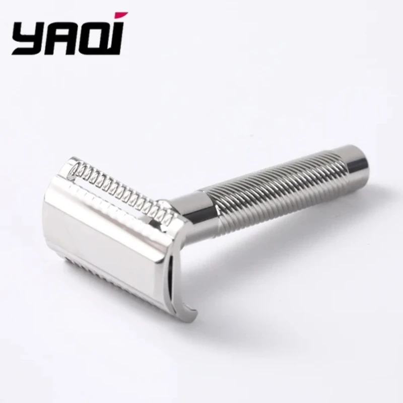 Rasoio di sicurezza Yaqi Slant 37 in acciaio inossidabile con lama smerigliata di precisione per un'esperienza di rasatura fluida