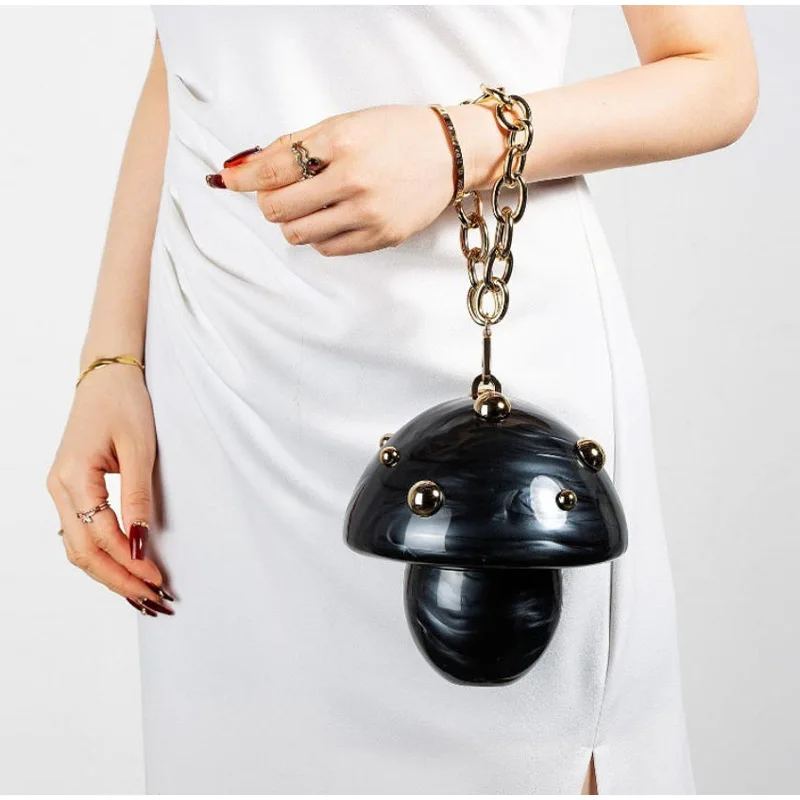 

Бежевая сумка в форме гриба, акриловая роскошная элегантная женская вечерняя сумка, милая сумка, свадебная женская сумочка, вечерние, ужин, банкет