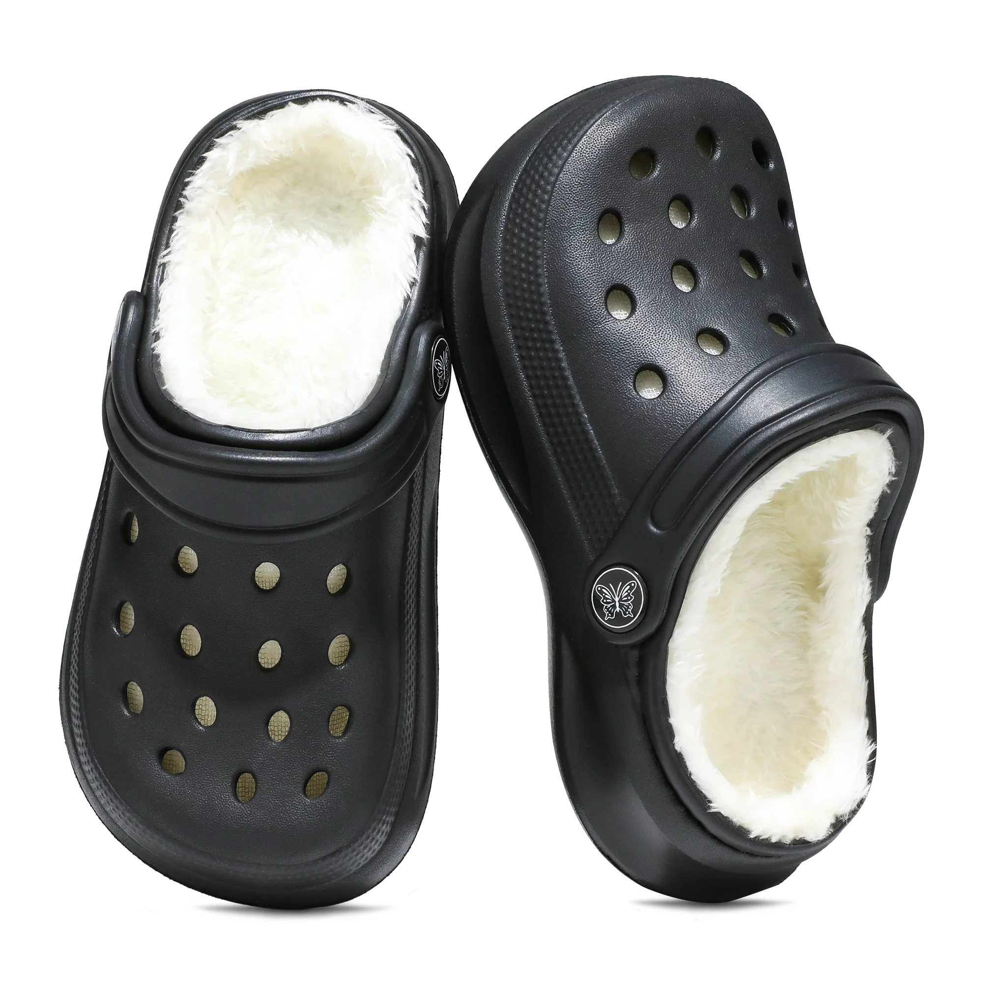 Kinder-Clogs und -Mules mit Fellfutter, leichte Garten-Schuhe mit Baumwollfutter, warme Hausschuhe für Jungen, Mädchen und Kleinkinder, 168. – Detail 12