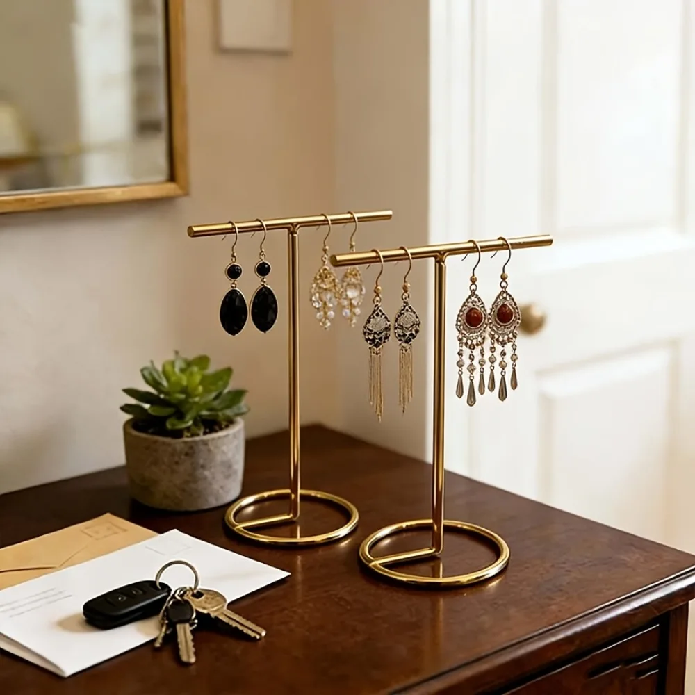 3PCS Metal Jewelry Hanging Rack Desktop Vertical Storage Rack, Entrance Dressing Table Sorting Rack Light Luxury Texture