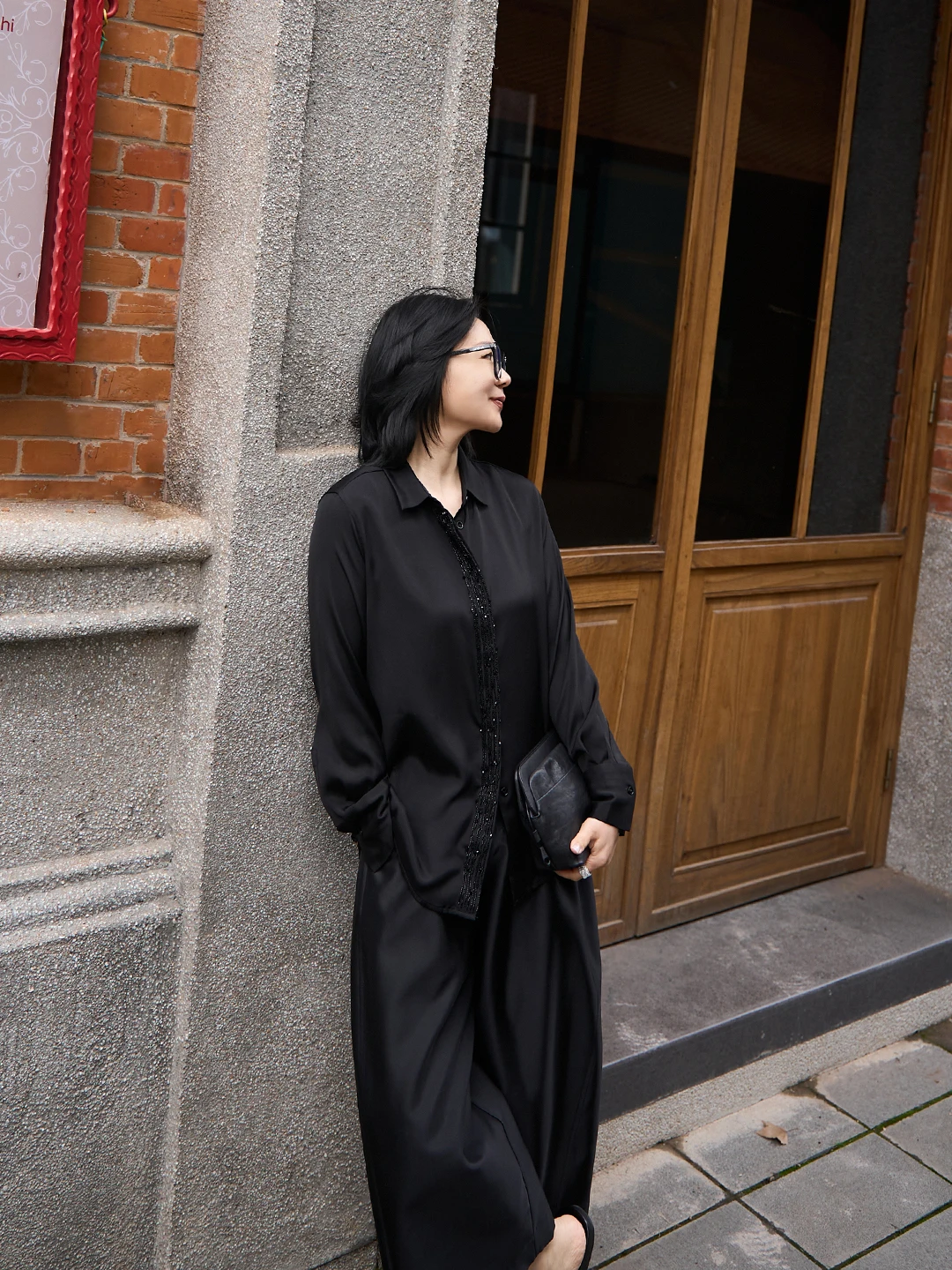 

TOFOD Heavyweight Silk Shirt Long Sleeve Satin Women's Loose Fit Breathable Skin-Friendly Button-Down Pure Color Spring 2026