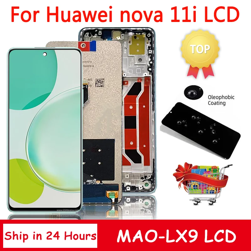 Digitador da tela sensível ao toque para Huawei Nova 11i, Display LCD, Nova 11i, Nova 11i, MAO-LX9N, MAO-LX9, 6.8"