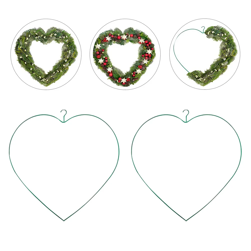 

4Pcs Love Heart Wreath Loops Christmas DIY Wreath Frames Decorative Hanging Rings DIY Metal Rings Decorative Hanging