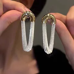 New Fashion Trend Unique Design Elegant Exquisite Light Luxury Long Tassel Earrings Female Jewelry Party Premium Gift Wholesale