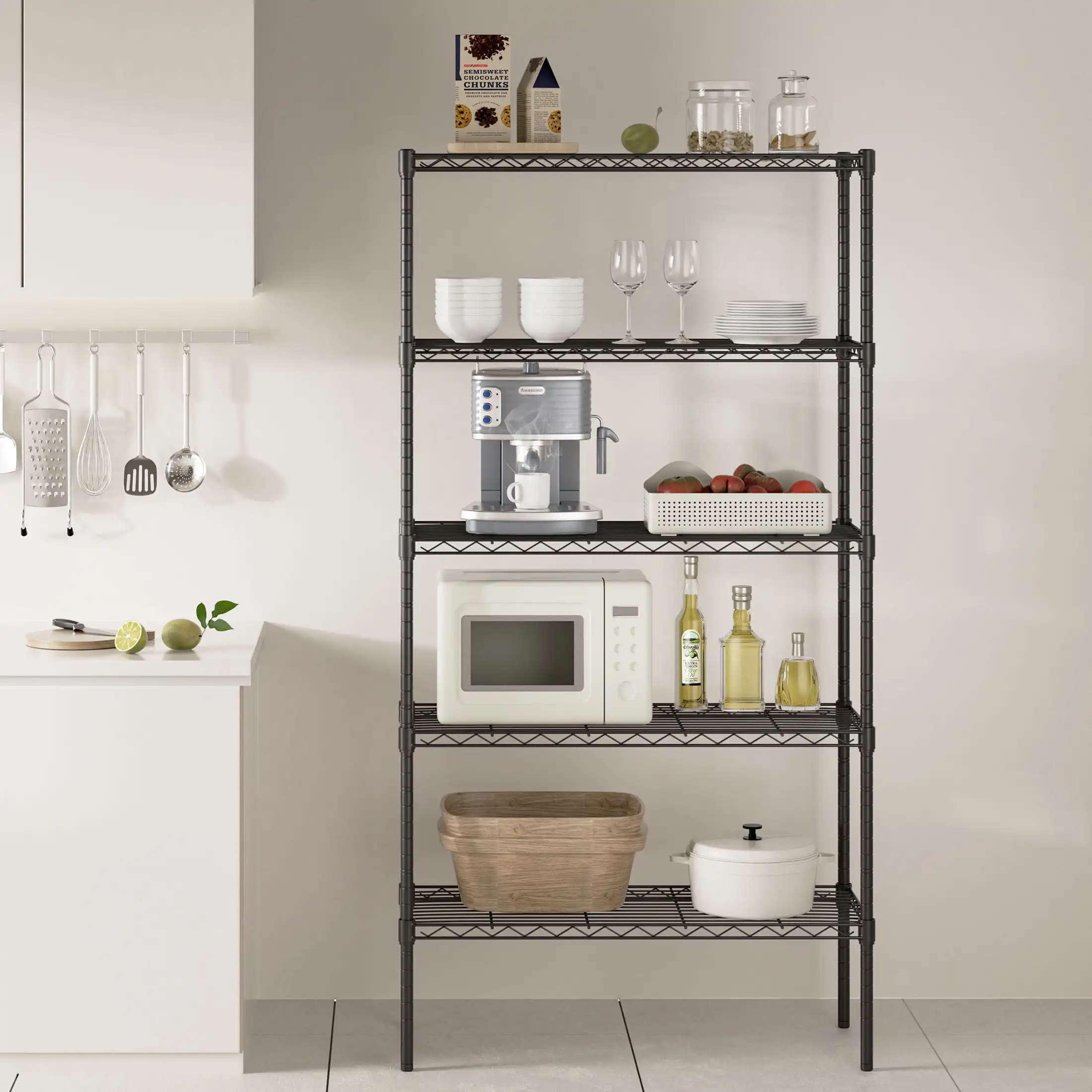 5 Tier Metal Shelving Unit, 35.43